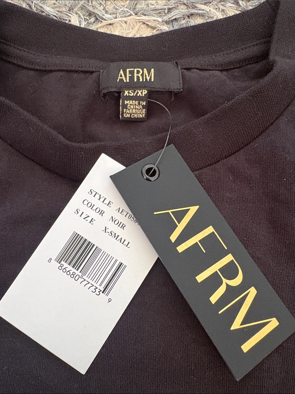 New! AFRM Black Cotton Padded-Shoulder Tank Top XS - Picture 5 of 7